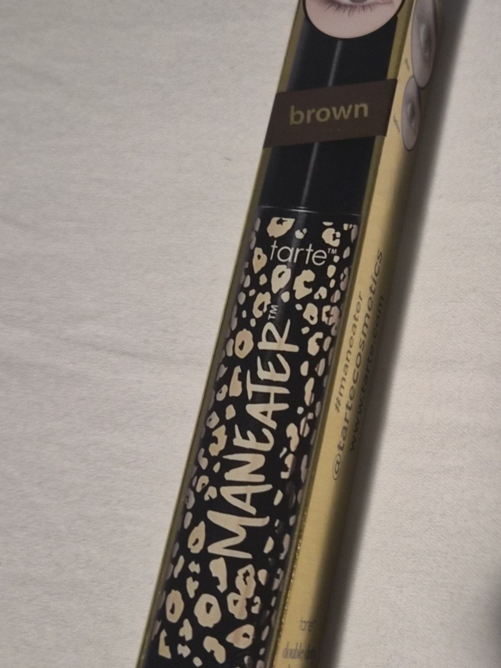 tarte Maneater Mascara – Black Tube with Cream Leopard Print